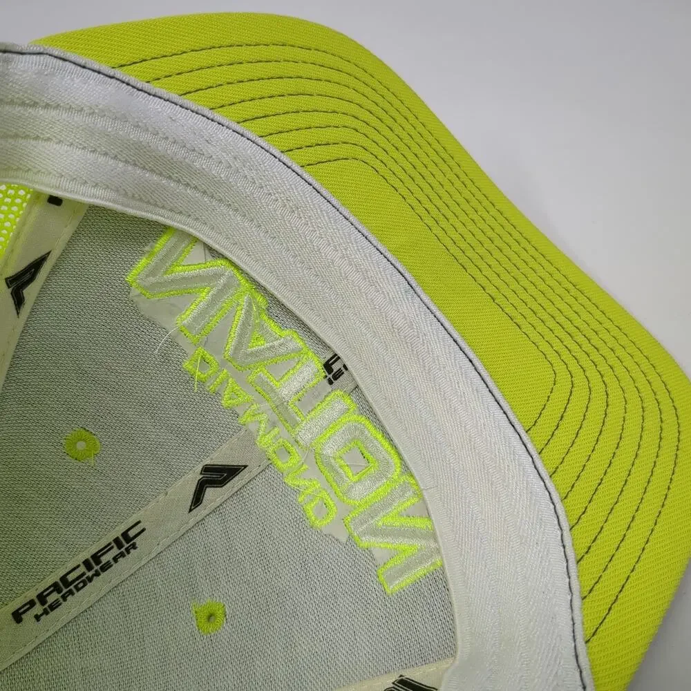Pacific Headwear Baseball Cap Gray Yellow 7 3/8 Diamond Nation Mesh Hat 404M